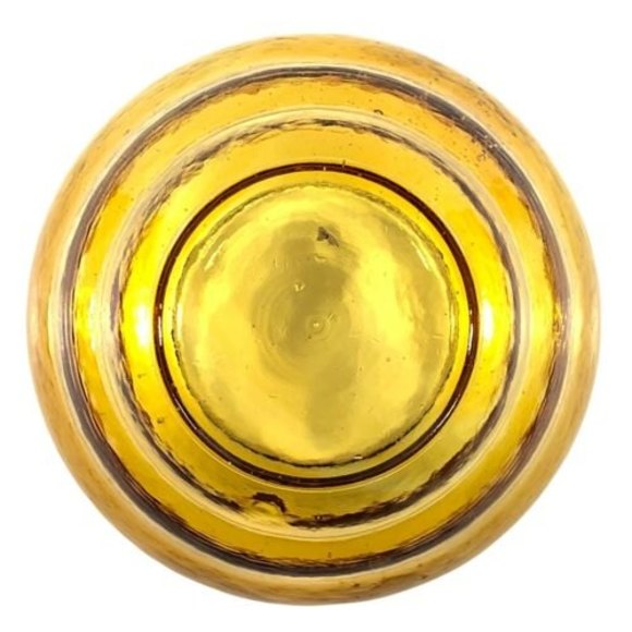 Beehive Heavy Amber Recycled Glass Bowl 6 1/2” Dia x 3 7/8-in H - Picture 4 of 8